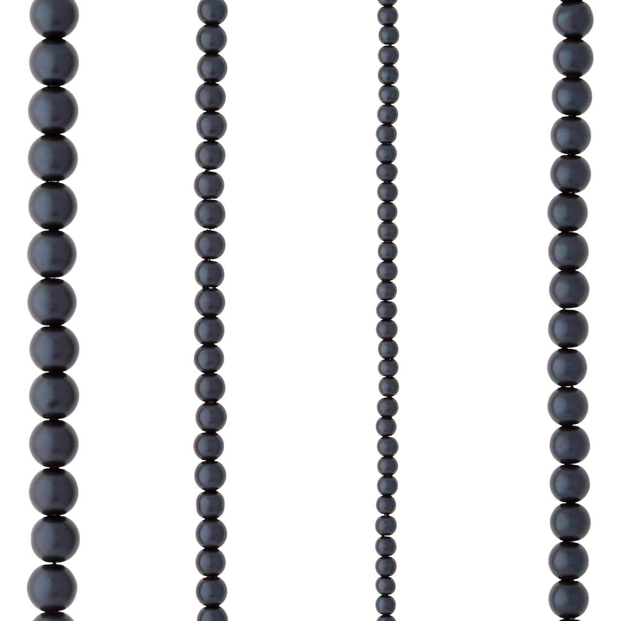 12 Pack: Black Matte Glass Pearl Round Beads by Bead Landing™